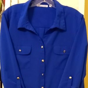 Women's Lg. Notations Long Sleeve Button Down Blouse